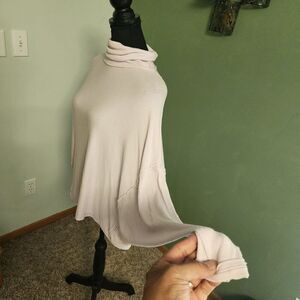 Free People Alameda Dolman Top Pink XS Batwing Turtleneck Ribbed